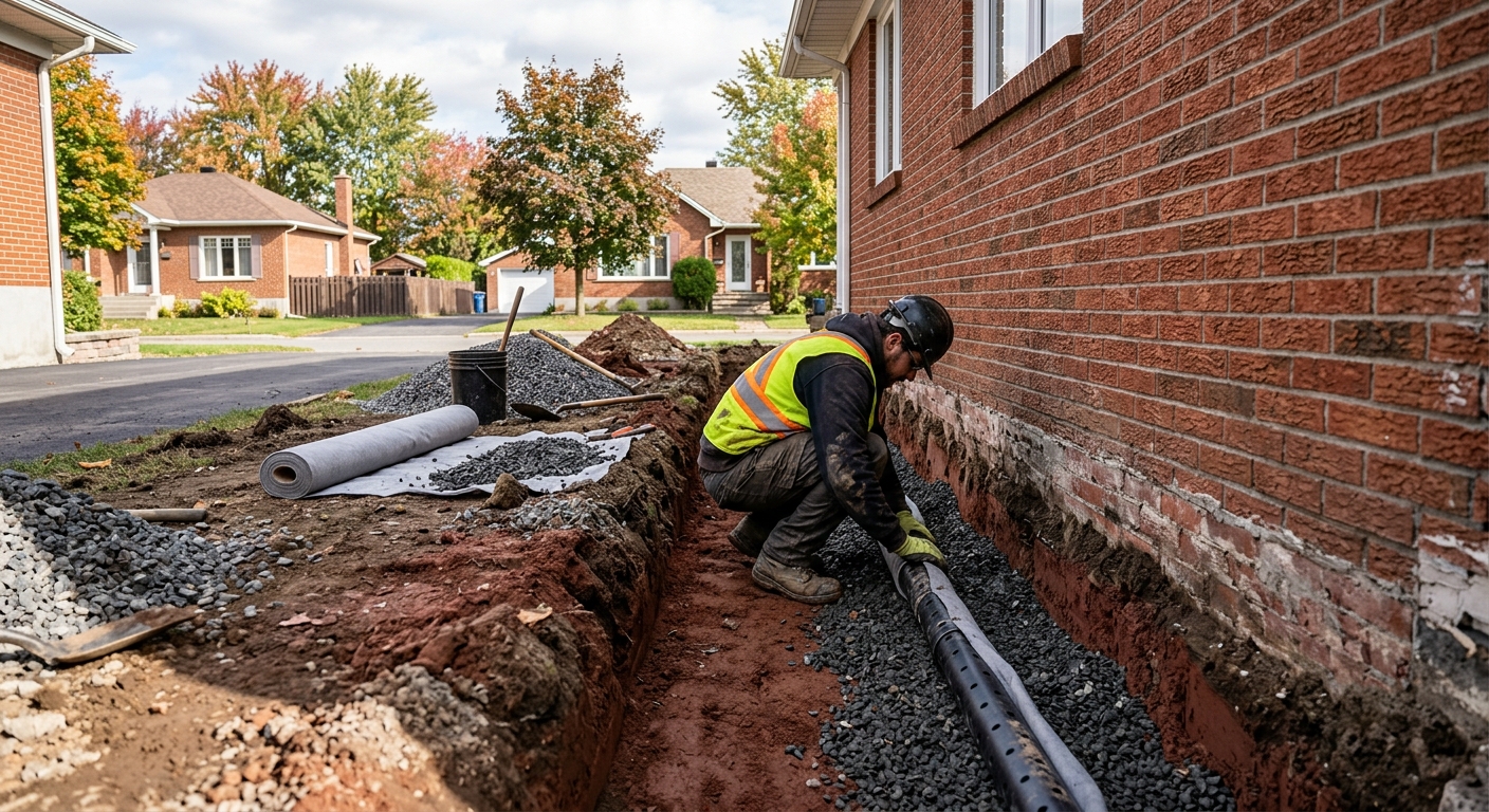 Installation drain français — secteur Chomedey Laval