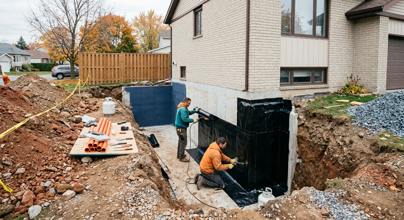 Étanchéité de fondation — imperméabilisation complète à Laval