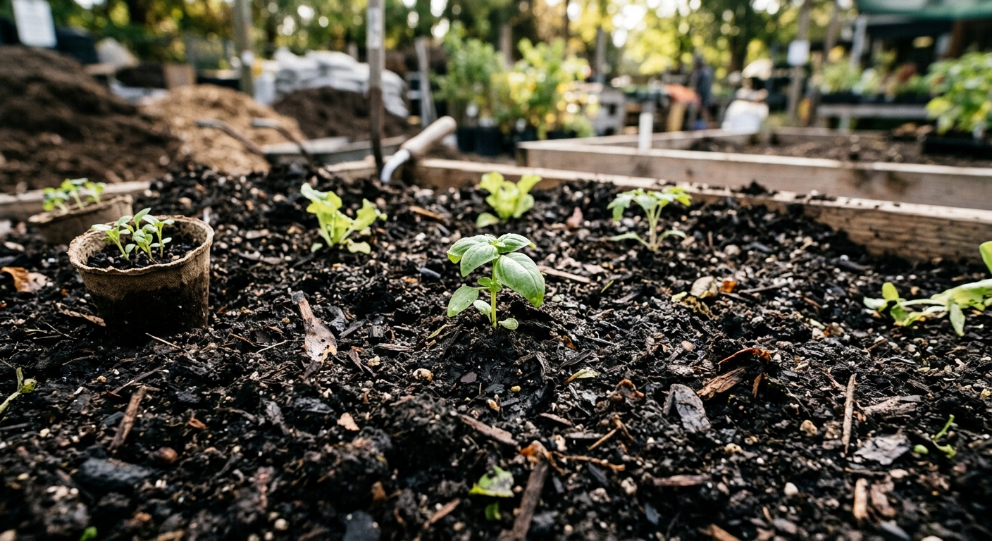 Terre de plantation enrichie pour projets d'horticulture